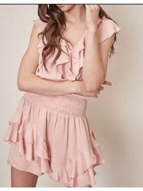 Mustard Seed Light Pink Ruffle Dress, Size M